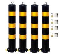 Dissuasori stradali in metallo, Dimensioni multiple del magazzino di parcheggio dei bulloni ancoraggio manicotto dissuasore sicurezza(4pcs)