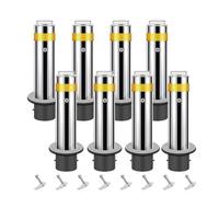 Dissuasori stradali in metallo, Dissuasore di Sicurezza Rimovibile in Acciaio Inossidabile con Strisce Riflettenti Manicotto Incasso 1-8 Pz(8pcs)