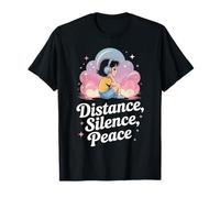 Distance Silence Peace Introvert Girl Music Lover Lonely Maglietta