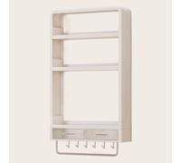 Distanza Tra i Ripiani Aumentata Pensili Cucina Sospesi a Giorno Armadietto Bagno Sospeso Piccolo con Ganci Installazione Senza Fori Adatto per Camera da Letto, Bagno, Soggiorno(40 * 10 * 74cm)