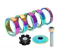 Distanziale per forcella della bicicletta, per regolazione precisa dello stack del manubrio, in lega di alluminio anodizzato, compatibile con sistemi filettati e filettati