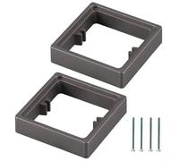 Distanziale per presa singola, 2 pezzi, 1 banda, quadrato, 0 78 IN20 mm, con viti per espansione della scatola inferiore e regolazione dell'altezza in raccordi elettrici e installazioni (grigio)