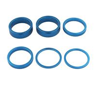 Distanziali Bici Manubrio 6 pz/set Serie Sterzo Rondella 2mm 5mm 10mm In Lega di Alluminio Bike Rondella Spaziatura Pad Anello Kit for 28.6mm Forcella Anteriore Distanziali Forcella Bicicletta(Blue)
