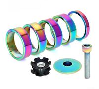 Distanziali colorati in lega di alluminio per bici e tappi superiori per forcelle da 28 mm da 6 mm