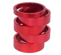 Distanziali forcella in lega di alluminio per biciclette, set da 5 pezzi con opzioni da 5 mm e 10 mm per una vestibilità superiore (rosso)