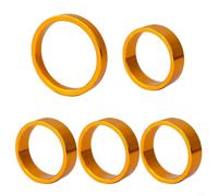 Distanziali in alluminio per forcella della bicicletta, 5 mm e 10 mm, 5 pezzi, per personalizzazione bici (dorata)
