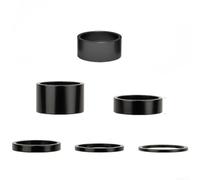 Distanziali Manubrio Alluminio 28.6mm Nero Set Completo | CNC precisione, bordi lisci, per montaggio perfetto, protegge la per forcella, durata nel tempo(C)