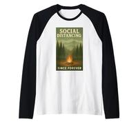Distanziamento Sociale Restare Indietro Mantenere Lo Spazio Personale Maglia con Maniche Raglan