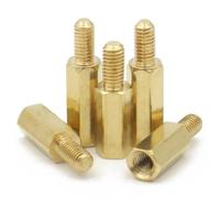 Distanziatore esagonale in ottone M2 M2,5 M3 M4 M5 M6, perno in ottone a testa singola for supporto distanziatore for viti e dadi della scheda madre del case del computer(4mm,M2.5 (50pcs))