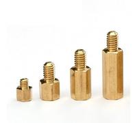 Distanziatore esagonale in ottone, M2 M2,5 M3 M4 M5, perno metrico esagonale filettato, bullone distanziatore for scheda madre PCB (60 mm, 5 pezzi, M4 (filettatura 6 mm))(50mm 10pcs,M2.5 (Thread 6mm))