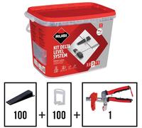 RUBI 3957 | Kit Delta Level System 1,5 mm (3-12 mm) | Il set include: 1 pinza, 100 fascette e 100 cunei di livellamento riutilizzabili | Sistema per facilitare il posizionamento in ceramica di grande