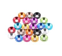 Distanziatore rotondo in lega di alluminio, rondelle piatte in acciaio inossidabile, 50 pezzi/lotto, rondelle svasate in alluminio, rondelle for bulloni a testa svasata anodizzate colorate,