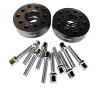 Distanziatori auto 2 PZ 30mm Nero Distanziali Ruota Per VW Per Golf Per Jetta Per Coniglio 5x100 5x112 57.1 Con 10 Pz 14X1.5 Allargare Bulloni Delle Ruote(Black)