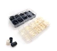 Distanziatori cavi in plastica di nylon non filettati M3 M4 10 misure, set da 200 pezzi(Black)