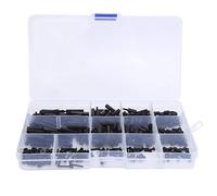 Distanziatori esagonali in nylon M2 Kit assortimento di dadi a vite 320 pezzi Distanziatore maschio femmina filettato nero per progetti elettronici fai da te Materiale in nylon