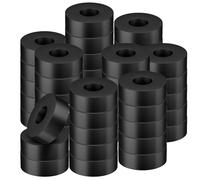 Distanziatori in Gomma Spessa, Confezione da 50 Rondelle in Gomma, Spessore Boccole in Gomma, Diametro Esterno 2 cm, Diametro Interno 0,6 cm, Distanziali in Gomma Spessore 0,8 cm