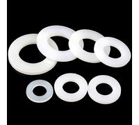 Distanziatori in plastica, rondelle, Guarnizione isolante distanziale piana in nylon e plastica bianca da 20 pezzi(White,M3 x 8 x 1)
