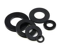 Distanziatori in plastica, rondelle, Rondella in nylon M3-M14 Guarnizioni in plastica Distanziatore placcato Guarnizione O-ring piatta Bianco Nero, 50 pezzi(M12x24x2 Black)