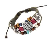 Distanziatori per Bracciali E Collane Acciaio Bracciali della Boemia con perline vintage in tessuto multistrato a a mano Bracciale Acciaio Elastico (As shown, One Size)