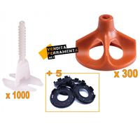 Distanziatori Raimondi RLS Vite con 1000 Basi e 300 Ghiere, Fuga 1,5 mm, Spessor