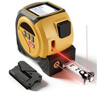 Distanziometro Laser, 3-In-1 40m Misuratore Laser Distanza E 5m Metro A Nastro Digitale Con Laser A Croce, Telemetro Metro Laser Con 3 Unità Di Misura M/In/Ft Per Lunghezza, Area, Volume, Pitagora