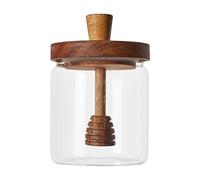 Distener di barattolo di miele di - 500 ml di miele trasparente, contenitore per vaso di mieli | Saucecontainer in ermetico con coperchio in legno e meschino, elegante barattolo di salsa p
