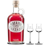 DISTILLERIA MARZADRO AMARO LIQUORE ALLE ERBE DI MONTAGNA 70 ON 2 BICCHIERI