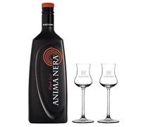 Distilleria Marzadro Anima Nera Liquore Alla Liquirizia 70 cl Con Due Bicchieri