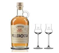 DISTILLERIA MARZADRO PELLEROSSA RUM AL MIELE 70 CL CON 2 BICCHIERI TULIPANO