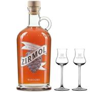 DISTILLERIA MARZADRO ZIRMOL LIQUORE DI CIRMOLO IN GRAPPA 70 ON DUE BICCHIERI