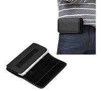 Distinct® Nero Custodia per telefono in nylon resistente cintura da fondina clip orizzontale compatibile con smartphone da 5,7-6,3 pollici (XL)