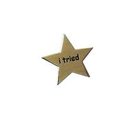 Distintivi di Pin di smalto Ho provato Spilla Pin a forma di stella Spilla a forma di stella Oro Pin a stella Creativo Divertente Regali Distintivi in Metallo per Borse Abbigliamento Giac