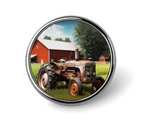 Distintivi circolari con bottoni a forma di trattore agricolo aziendale, spille con immagine personalizzata, porta badge rotondi per decorare cappelli, magliette, abbigliamento, borse e accessori.