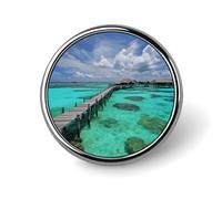 Distintivi circolari con bottoni raffiguranti paesaggi delle Maldive, spille con immagine personalizzata, porta badge rotondi per decorare cappelli, magliette, vestiti, borse e accessori.