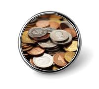 Distintivi circolari con monete e bottone, spille con immagine personalizzata, porta badge rotondi per decorare cappelli, magliette, vestiti, borse e accessori.