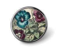 Distintivi circolari con tre fiori dipinti e design a bottone, spille con immagine personalizzata, porta badge rotondi per decorare cappelli, camicie, vestiti, borse e accessori.