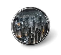 Distintivi circolari con vista notturna aerea e design a bottone, spille con immagine personalizzata, porta badge rotondi per decorare cappelli, magliette, vestiti, borse e accessori