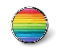 Distintivi colorati a righe arcobaleno decorativi, in lega di alluminio resistente, spilla rotonda leggera per camicie, giacche, cappelli, uniformi, 2,5 cm