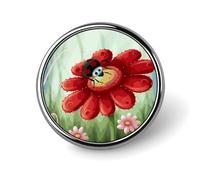 Distintivi decorativi a forma di coccinella, distintivi rotondi in lega di alluminio resistente, spille leggere con bottone per camicie, giacche, cappelli, uniformi, 1 pollice