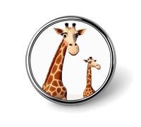Distintivi decorativi a forma di giraffa, distintivi rotondi in lega di alluminio resistente, spilla leggera con bottone per camicie, giacche, cappelli, uniformi, 1 pollice