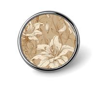 Distintivi decorativi a linee beige, in lega di alluminio resistente, spilla rotonda leggera per camicie, giacche, cappelli, uniformi, 2,5 cm