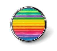 Distintivi decorativi a righe colorate arcobaleno, in lega di alluminio resistente, spilla rotonda leggera per camicie, giacche, cappelli, uniformi, 2,5 cm