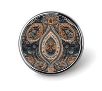 Distintivi decorativi blu e arancioni, in lega di alluminio resistente, spilla rotonda leggera per camicie, giacche, cappelli, uniformi, 2,5 cm