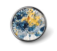 Distintivi decorativi blu e gialli, in lega di alluminio resistente, spilla rotonda leggera per camicie, giacche, cappelli, uniformi, 2,5 cm