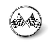 Distintivi decorativi con bandiera a scacchi in lega di alluminio resistente, spilla rotonda leggera per camicie, giacche, cappelli, uniformi, 2,5 cm