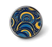Distintivi decorativi con motivo blu e giallo, distintivi rotondi in lega di alluminio resistente, spille leggere con bottone per camicie, giacche, cappelli, uniformi, 1 pollice
