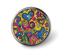 Distintivi decorativi con motivo graffiti colorati, distintivi rotondi in lega di alluminio resistente, spilla leggera con bottone per camicie, giacche, cappelli, uniformi, 1 pollice