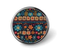 Distintivi decorativi con motivo lavorato a maglia colorato, distintivo rotondo in lega di alluminio resistente, spilla leggera con bottone per camicie, giacche, cappelli, uniformi da 1 pollice