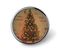 Distintivi decorativi per albero di Natale, in lega di alluminio resistente, spilla rotonda leggera per camicie, giacche, cappelli, uniformi, 2,5 cm