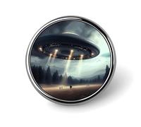 Distintivi di atterraggio UFO circolari con design a bottone, spille con immagine personalizzata, porta badge rotondi per decorare cappelli, magliette, vestiti, borse e accessori